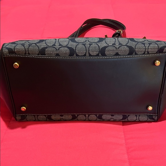 Coach Navy and Tan Signature Tote - Picture 5 of 9